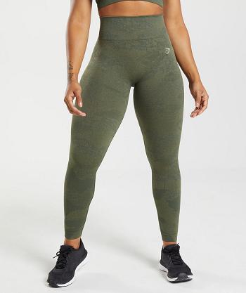 Dámské Legíny Gymshark Adapt Camo Seamless Olivy Zelené Olivy Zelené | CZ 4029SGL